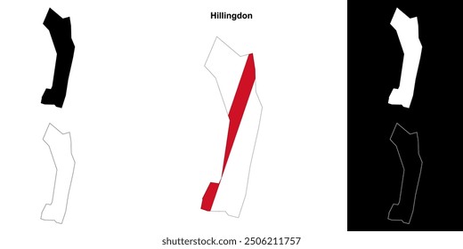 Hillingdon blank outline map set