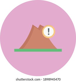 hills danger vector flat colour icon