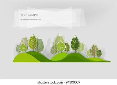 hills and forest background