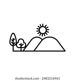 logo lineal de hills icon en blanco y negro