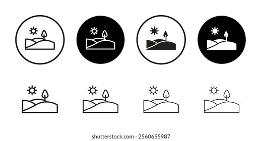 hills icon Outline vector for web ui