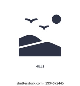 hills icon. Simple element illustration from nature concept. hills editable symbol design on white background. Can be use for web and mobile.