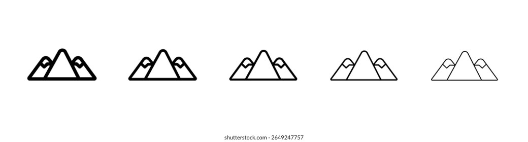 hills icon thin line outline set or collection