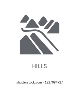 Hills icon. Trendy Hills logo concept on white background from Nature collection. Suitable for use on web apps, mobile apps and print media.