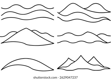 Hills Line Art Illustration Creative Design for Nature Inspired Artwork (1)