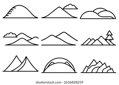 Hills Line Art Illustration Creative Design for Nature Inspired Artwork (2)
