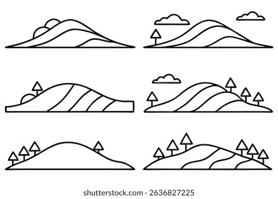 Hills Line Art Illustration Elegant Design for Landscape Art Prints (2)