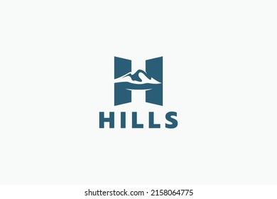 logotipo de colinas con una combinación de letra H y colinas o montaña.