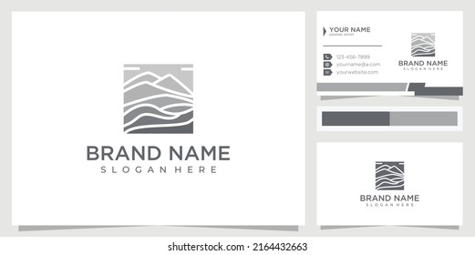 Hills logo template, peak design vector outdoor, hill mountain logo design