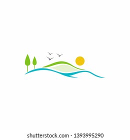 Hills Logo Template Stock Vector