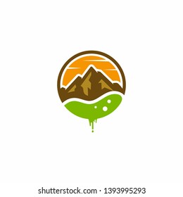 Hills Logo Template Stock Vector