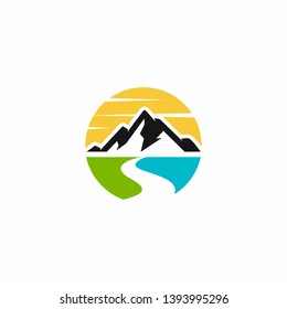 Hills Logo Template Stock Vector