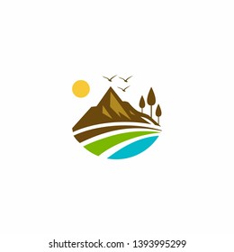 Hills Logo Template Stock Vector