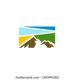 Hills Logo Template Stock Vector