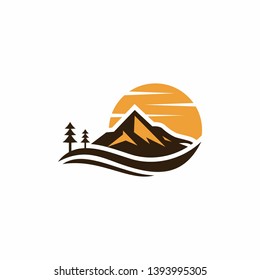 Hills Logo Template Stock Vector