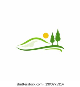 Hills Logo Template Stock Vector