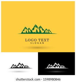Hills & Mountain Logo. Symbol & Icon Vector Template.
