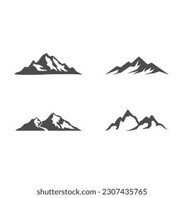 Hills mountains set vector template illustration