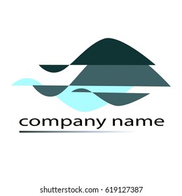 Hills and sea logo. Abstraction. Vector illustration. 