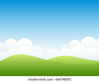 Hills and sky. Vector illustration.