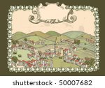 Hills and towns vintage ticket