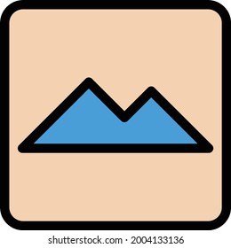icono de la línea de color del vector de colinas