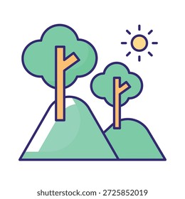 Icono de Vector de colinas que puede modificarse o editarse fácilmente

