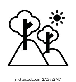 Icono de Vector de colinas que puede modificarse o editarse fácilmente

