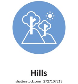 Icono de Vector de colinas que puede modificarse o editarse fácilmente

