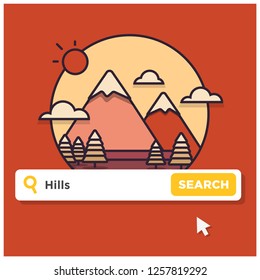 Hills written on a browser search bar