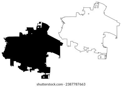 Hillsboro City, Oregon (United States cities, United States of America, us, usa city) map vector illustration, scribble sketch City of Hillsboro map