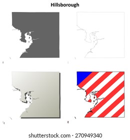 Hillsborough County (Florida) Outline Map Set