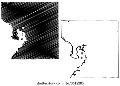 Hillsborough County, Florida (U.S. county, United States of America,USA, U.S., US) map vector illustration, scribble sketch Hillsborough map