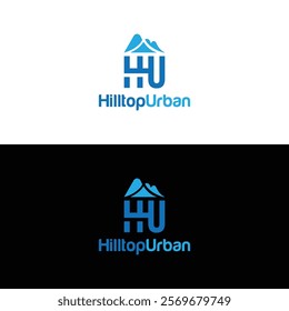 Hilltop Urban Real Estate Logo Design HU logo