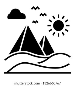 Hilly station glyph icon 