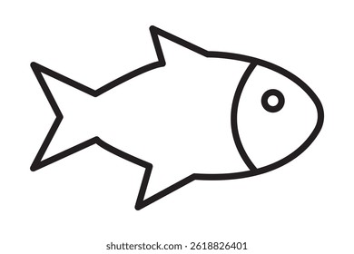 hilsa fish icon line art on White background