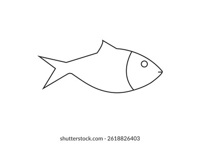 hilsa fish icon line art on White background
