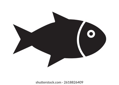 hilsa fish icon line art on White background