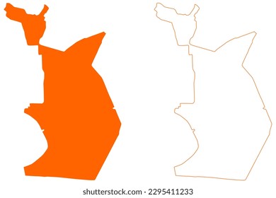 Hilversum city and municipality (Kingdom of the Netherlands, Holland, North Holland or Noord-Holland province) map vector illustration, scribble sketch map