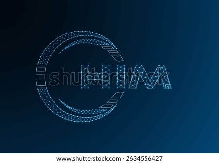 HIM low poly letter logo vector design. HIM lower poly logo design. 