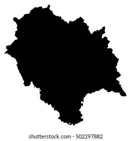 Himachal black map on white background vector