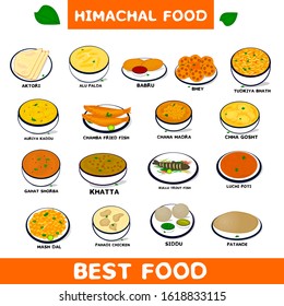 Himachal Food or himachali food Vector