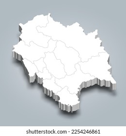 Himachal Pradesh 3d district map is a state of India