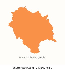 Himachal Pradesh, India map vector, illustration.