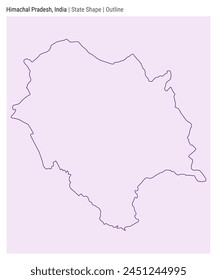 Himachal Pradesh, India. Simple vector map. State shape. Outline style. Border of Himachal Pradesh. Vector illustration.