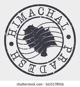 Himachal Pradesh India Stamp Postal. Map Silhouette Seal. Passport Round Design. Vector Icon. Design Retro Travel.