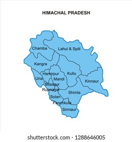 himachal pradesh map graphic - Vector