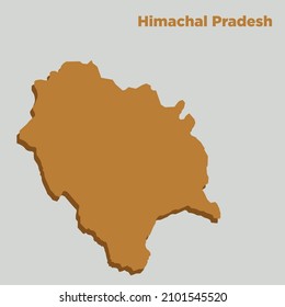 Himachal Pradesh Map Vector Flat Design | Indian State | Himachal Pradesh Map |Simple Map | Map Outline Shape