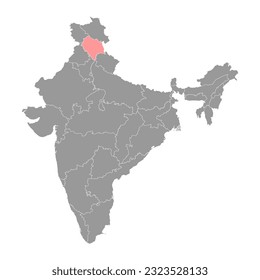 Himachal Pradesh state map, administrative division of India. Vector illustration.