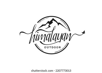 Himalaya mountain logo design park outdoor village hill icon symbol